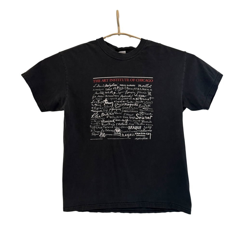VTG 1984 Art Institute of Chicago Artists Signatures Hanes Beefy T Shirt Medium